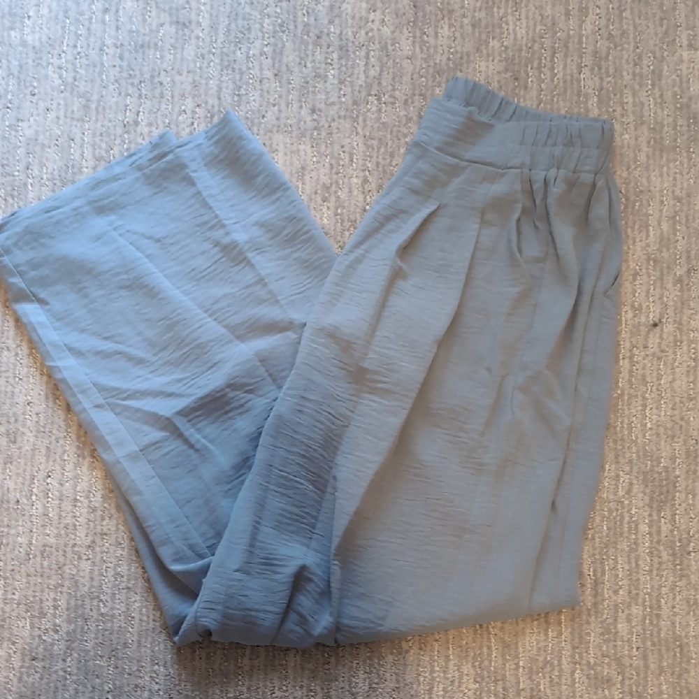 Light Blue Wide-Leg Pants